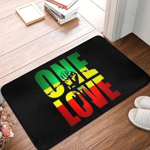 TPDODON One Love Jamaica Reggae Fußmatte rutschfest für Bad und Küche Schlafzimmer Balkon Boden Tür Eingangsbereich Teppich-20x32 inch TPDODON One Love Jamaica Reggae Fußmatte rutschfest für Bad und Küche Schlafzimmer Balkon Boden Tür Eingangsbereich Teppich-20x32 inch von TPDODON