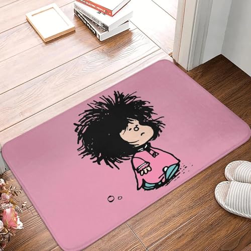 TPDODON Quino Comic Cartoon Mafalda Fußmatte rutschfest für Badezimmer Küche Garten Garage Boden Tür Eingang Teppich-16x24 inch von TPDODON
