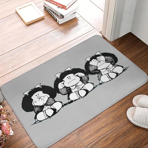 TPDODON Quino Comic Cartoon Mafalda Haustürmatte rutschfest für den Außenbereich schnelltrocknend Fußmatte Küche Balkon Eingangsbereich Teppich-20x32 inch TPDODON Quino Comic Cartoon Mafalda Haustürmatte rutschfest für den Außenbereich schnelltrocknend Fußmatte Küche Balkon Eingangsbereich Teppich-20x32 inch von TPDODON