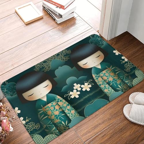TPDODON Sakura Japanisches Mädchen Kokeshi Puppe Fußmatte Anti-Rutsch Eingang Küche Badezimmer Boden Fußmatte Wohnzimmer Teppich Teppich Footpad-16x24 inch TPDODON Sakura Japanisches Mädchen Kokeshi Puppe Fußmatte Anti-Rutsch Eingang Küche Badezimmer Boden Fußmatte Wohnzimmer Teppich Teppich Footpad-16x24 inch von TPDODON