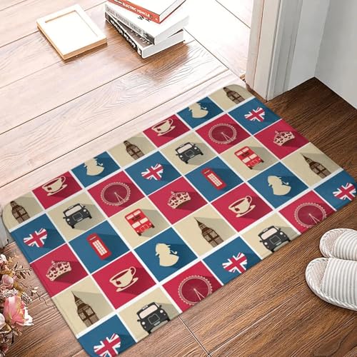 TPDODON Vintage UK London Symbol Haustür Boden Eingangsmatte Outdoor Britische Flagge Rot Bus Küche Bad Fußmatte Garage Teppich Teppich-16x24 inch TPDODON Vintage UK London Symbol Haustür Boden Eingangsmatte Outdoor Britische Flagge Rot Bus Küche Bad Fußmatte Garage Teppich Teppich-16x24 inch von TPDODON
