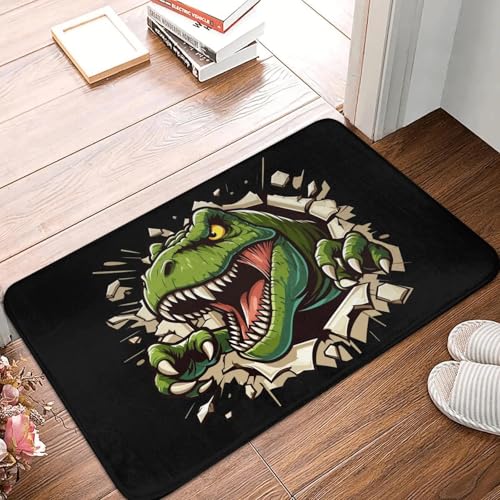 Wild T-Rex Dinosaurier brüllt Fußmatte Anti-Rutsch-Eingang Küche Bad Boden Tür Matte Garage Teppich Teppich Footpad-16x24 inch von TPDODON