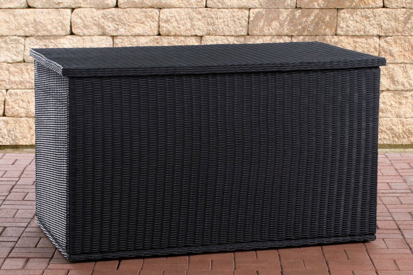 TPFGarden Auflagenbox Comfort 5mm - aus UV-beständigem Polyrattan und Aluminium-Gestell (Aufbewahrungsbox Garten - wasserdichte Gartentruhe, Gartenbox mit 2 hochwertigen Gasliftdämpfer), Maße: Volumen 785 Liter - Außenmaße: (TxBxH): 84 x 148 x 85cm von TPFGarden