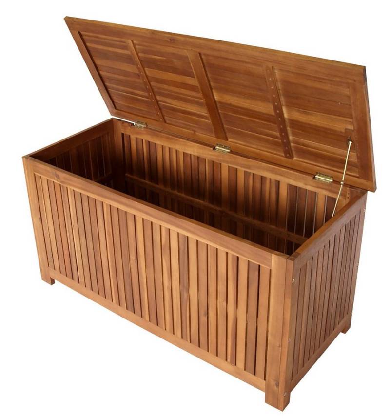 TPFGarden Auflagenbox ELLESMERE (Gartentruhe aus geöltem Akazienholz, FSC®-zertifiziert, Hochwertig verarbeitete Outdoor Auflagenbox), Gartenbox mit Maßen BxTxH: 117x50x58.5 cm von TPFGarden