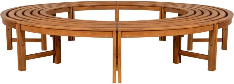 TPFGarden Baumbank Nelly (Runde Baumbank aus massivem, wetterfestem Teakholz), Maße (TxBxH): 45 x 250 x 45cm - Farbe: braun von TPFGarden