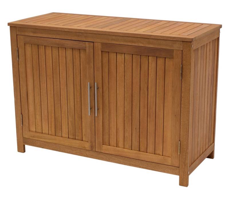 TPFGarden Beistellschrank EDMONTON (Beistellschrank mit zwei Klapptüren. FSC®-zertifiziert, aus geöltem Eukalyptusholz) BxTxH: 120x50x85 cm von TPFGarden