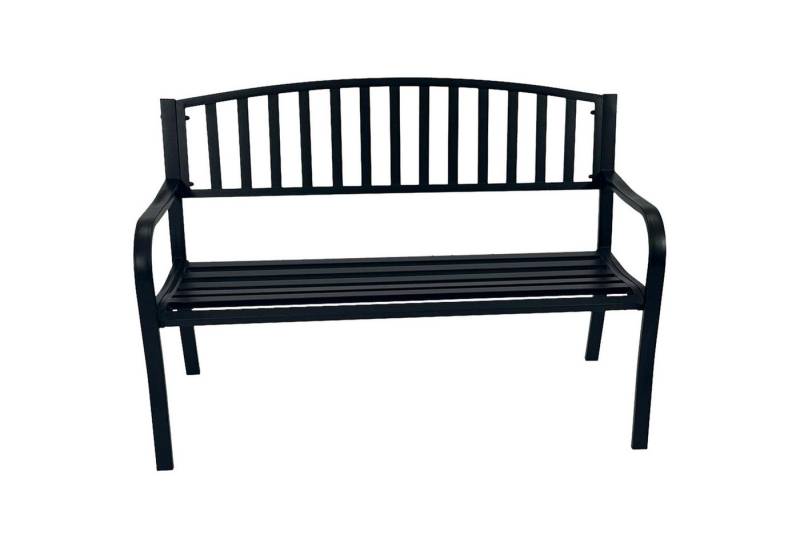 TPFGarden Gartenbank DOVER (Holzbank - 2-sitzer - Metallbank Rückenteil Gusseisen, Robuste Outdoorbank schwarz), Hochwertige Bank mit den Maßen (BxHxT): 127 x 85 x 63 cm von TPFGarden