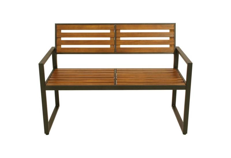 TPFGarden Gartenbank PRESTON (Holzbank - Outdoor Bank 2-Sitzer Gestell Stahl anthrazit, Sitzfläche und Rückenlehne Akazie), Hochwertige Bank mit den Maßen (BxHxT): 124 x 87.5 x 61.5 cm von TPFGarden