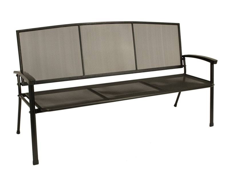 TPFGarden Gartenbank Roma (Hochwertige Outdoor Gartenbank, 1-St., Sitzbank Outdoor Gartenbank Metall 3-Sitzer), aus massivem Streckmetall - Hochwertige Verarbeitung - Farbe Eisengrau von TPFGarden