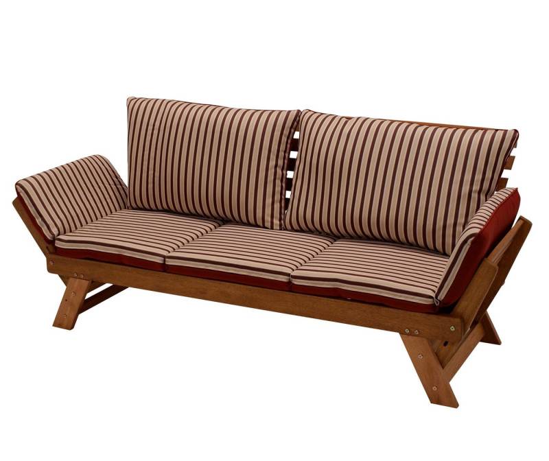 TPFGarden Gartenliege NOTTINGHAM, Liegesofa - Gartenbank mit Wendeauflage, Bequeme Relaxliege aus edlem Eukalyptusholz geölt - FSC®-zertifiziert, Hochwertige Outdoor Liege - Maße (BxHxT): 69 x 77 x 165,0 - 202,0 cm von TPFGarden