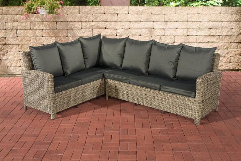 TPFGarden Gartenlounge-Set Berno - 5mm Rundrattan - L-Garnitur - für Garten und Terrasse, (Gartenmöbel-Set - Outdoor Sitzgruppe ohne Tisch, 2-tlg., Gartenset aus Polyrattan - Farbe: natura), Schenkelmaß der Gartengarnitur (BxT): 231 x 177 cm von TPFGarden