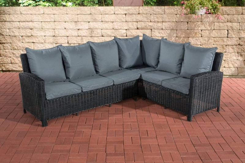 TPFGarden Gartenlounge-Set Meinard - 5mm Polyrattan - L-Garnitur - für Garten und Terrasse, (Gartenmöbel-Set - Outdoor Sitzgruppe ohne Tisch, 2-tlg., Gartenset aus Polyrattan - Farbe: schwarz), Schenkelmaß der Gartengarnitur (BxT): 231 x 177 cm von TPFGarden