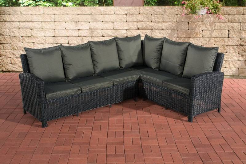 TPFGarden Gartenlounge-Set Meinard - 5mm Polyrattan - L-Garnitur - für Garten und Terrasse, (Gartenmöbel-Set - Outdoor Sitzgruppe ohne Tisch, 2-tlg., Gartenset aus Polyrattan - Farbe: schwarz), Schenkelmaß der Gartengarnitur (BxT): 231 x 177 cm von TPFGarden