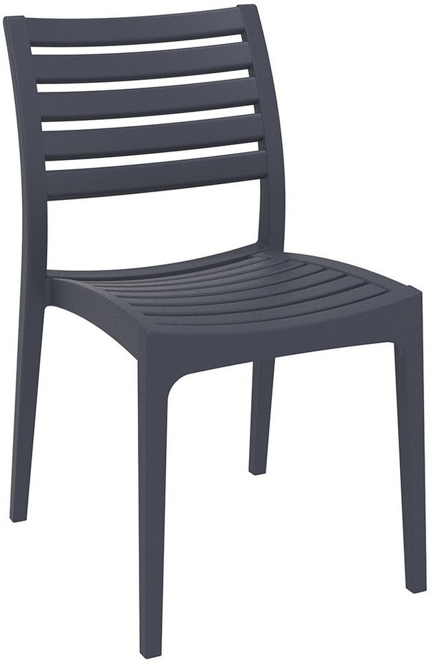 TPFGarden Gartenstuhl Argon - für Garten, Balkon, Terrasse - Farbe: dunkelgrau (Hochwertiger und stabiler Gartenstuhl aus Polypropylen, 1 St), Balkonstuhl, Bistrostuhl - Maße (TxBxH): 58 x 48 x 82cm von TPFGarden