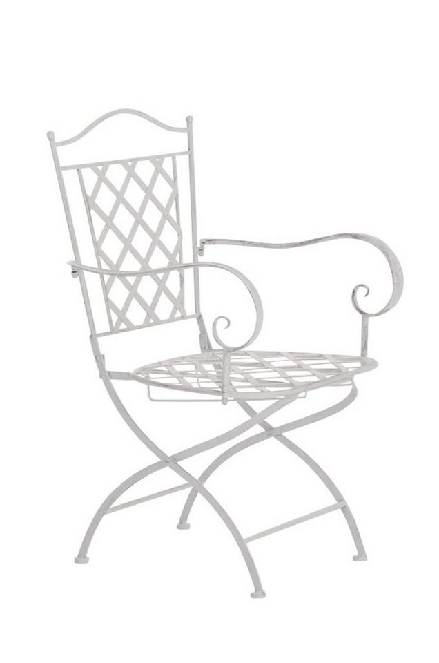 TPFGarden Gartenstuhl Athan - für Garten, Balkon, Terrasse - Farbe: antik weiß (Hochwertiger und stabiler Metallstuhl aus handgefertigtem Eisen, 1 St), Balkonstuhl, Bistrostuhl - Maße (TxBxH): 51 x 56 x 93cm von TPFGarden