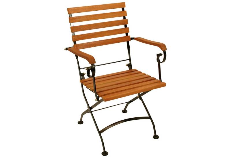 TPFGarden Gartenstuhl BAD-BELZIG (2er Set Klappstuhl Stahl - Eukalyptusholz geölt - FSC®-zertifiziert), Hochwertiger Outdoor Stuhl mit den Maßen (BxHxT): 60 x 85 x 57 cm von TPFGarden