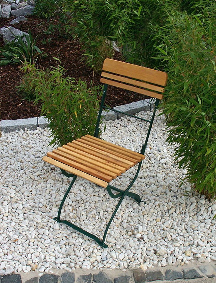TPFGarden Gartenstuhl BAYERN (2 x Klappstuhl aus Robinienholz - Gestell in Grün pulverbeschichtet), Hochwertiger Outdoor Stuhl mit den Maßen (BxHxT): 40 x 85 x 58 cm von TPFGarden
