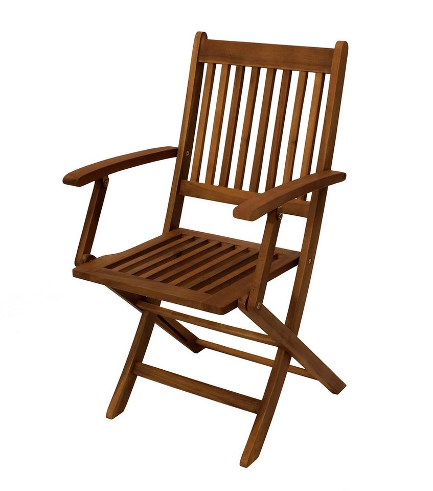 TPFGarden Gartenstuhl BENO (Klappsessel - Gartenstuhl aus Akazie - 2er-Set - FSC®-zertifiziert), Hochwertiger Outdoor Stuhl mit den Maßen (BxHxT): 58 x 91 x 52 cm von TPFGarden