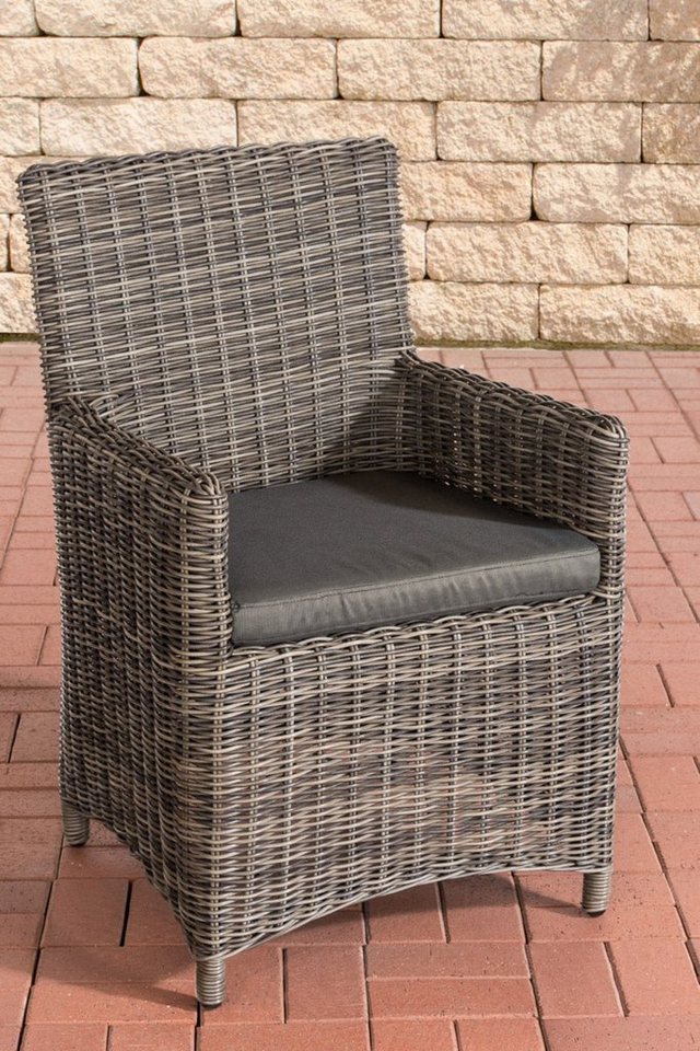 TPFGarden Gartenstuhl Fonda - für Garten, Balkon, Terrasse - Farbe: grau-meliert (Hochwertiger, stabiler Gartensessel aus handverarbeitetem Polyrattan, 1 St), Balkonstuhl, Terrassenstuhl - Maße (TxBxH): 60 x 59 x 91cm von TPFGarden