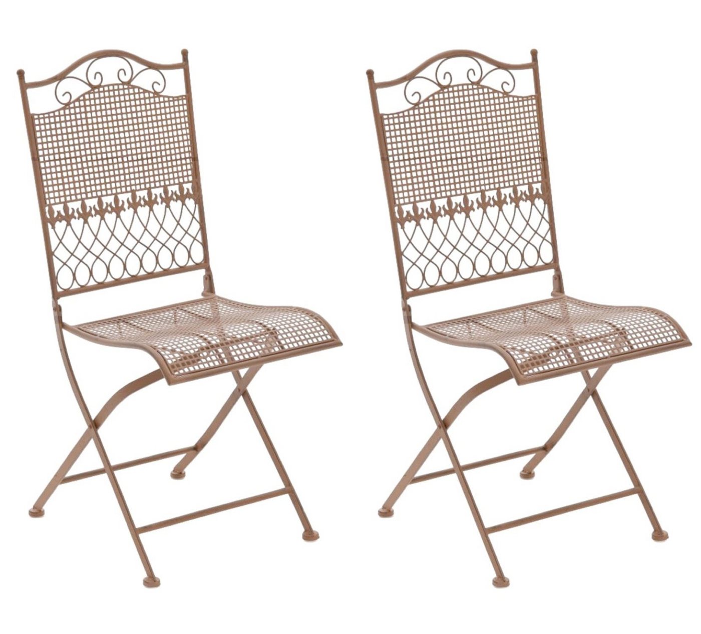 TPFGarden Gartenstuhl Kirstin - 2er-Set für Garten, Balkon, Terrasse (Metalltische aus handgefertigtem Eisen / Bistrotisch outdoor, 2 St), Maße (HxBxT): 91 x 41 x 50 cm - Sitzhöhe: 45 cm - Farbe: antik braun von TPFGarden