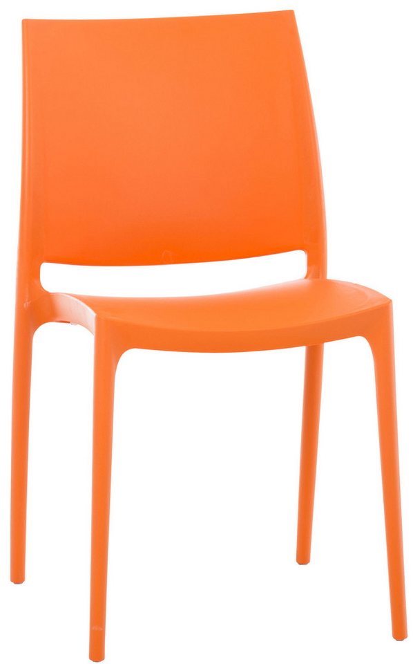 TPFGarden Gartenstuhl Maybrit - für Garten, Balkon, Terrasse - Farbe: orange (Hochwertiger und stabiler Gartenstuhl aus Polypropylen, 1 St), Balkonstuhl, Bistrostuhl - Maße (TxBxH): 50 x 44 x 81cm von TPFGarden