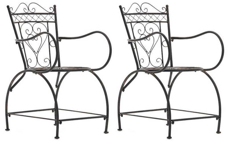 TPFGarden Gartenstuhl Sheen - 2er-Set für Garten, Balkon, Terrasse (Metalltische aus handgefertigtem Eisen / Bistrotisch outdoor, 2 St), Maße (HxBxT): 88 x 48 x 48 cm - Sitzhöhe: 43 cm - Farbe: bronze von TPFGarden