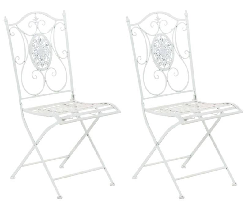 TPFGarden Gartenstuhl Sidan - für Garten, Balkon, Terrasse - Farbe: weiß (Hochwertiger und stabiler Gartenstuhl aus Eisen, 2 St), Balkonstuhl, Bistrostuhl - Maße (TxBxH): 49 x 42 x 91.5cm von TPFGarden