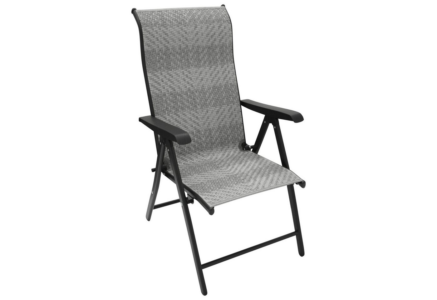 TPFGarden Gartenstuhl WASHINGTON (2er Set Klappsessel - Hochlehner - Stahl grau - Polyrattan grau), Hochwertiger Outdoor Stuhl mit den Maßen (BxHxT): 58 x 111 x 71 cm von TPFGarden