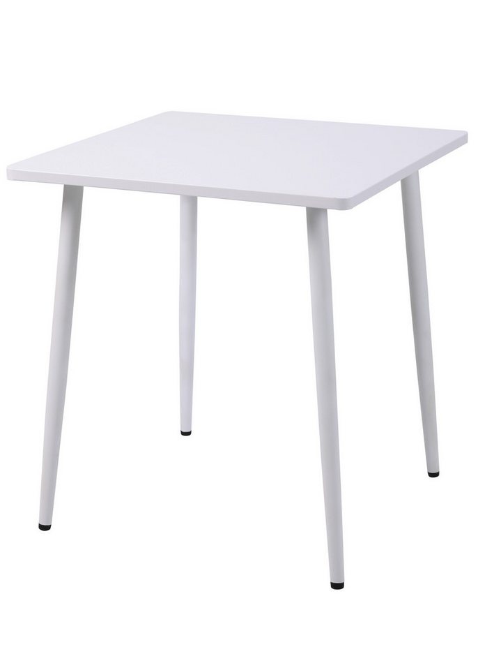 TPFGarden Gartentisch BIRKENHEAD (Bistrotisch aus Stahl quadratisch - weiß, Hochwertiger und langlebiger Metalltisch), Outdoor Esstisch - Terrassentisch - Maße (BxHxT): 70 x 72 x 70 cm von TPFGarden