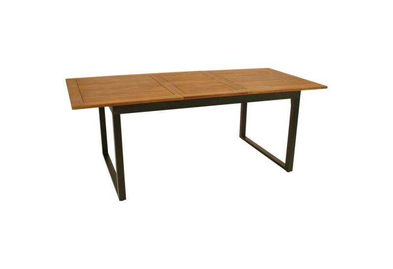 TPFGarden Gartentisch CANTERBURY (Ausziehtisch - Gartentisch Alu in anthrazit und Akazie, Hochwertiger und robuster Outdoor Tisch), Outdoor Esstisch - Terrassentisch - Maße (BxHxT): 90 x 75 x 150/200 cm von TPFGarden