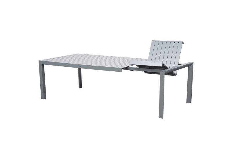 TPFGarden Gartentisch DERRY (Ausziehtisch mit Butterfly-Auszug - Farbe silbergrau, Hochwertige Tischplatte mit Aluminiumleisten), Esstisch - Terrassentisch - Maße (BxHxT): 120 x 76 x 195/255 cm von TPFGarden