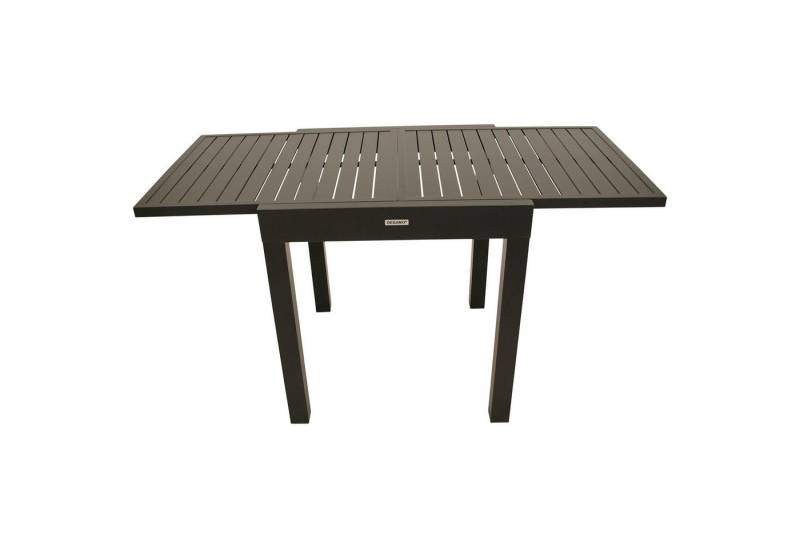 TPFGarden Gartentisch GRIMSBY (Ausziehtisch mit Sandwich-Verlängerung dunkelgrau, Hochwertiges Gestell - Aluminium - Justierbare Füsse), Outdoor Esstisch - Terrassentisch - Maße (BxHxT): 70 x 75 x 70/140 cm von TPFGarden