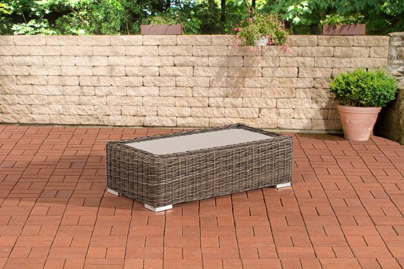 TPFGarden Gartentisch Maden 5mm Polyrattan - grau-meliert Stück von TPFGarden