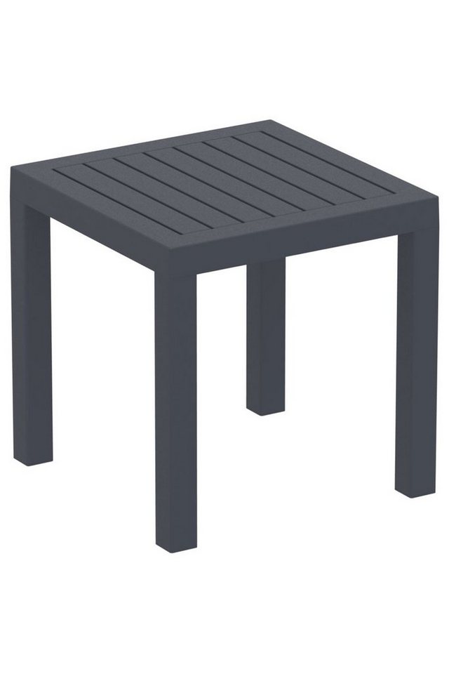 TPFGarden Gartentisch Ocra - Loungetisch, Beistelltisch für Garten, Balkon, Terrasse (Hochwertiger Outdoor Tisch aus UV-beständigem Kunststoff, 1-St., Stabiler Gartentisch aus Polymer-Glasfaser), Beistelltisch - Maße (BxLxH): 45 x 45 x 45cm - Farbe: dunkelgrau von TPFGarden