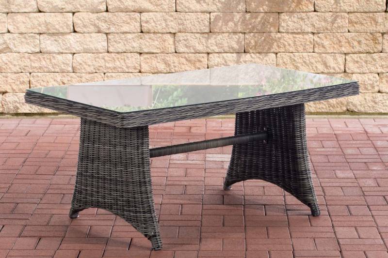 TPFGarden Gartentisch Sibell 5mm Polyrattan - grau-meliert Stück von TPFGarden