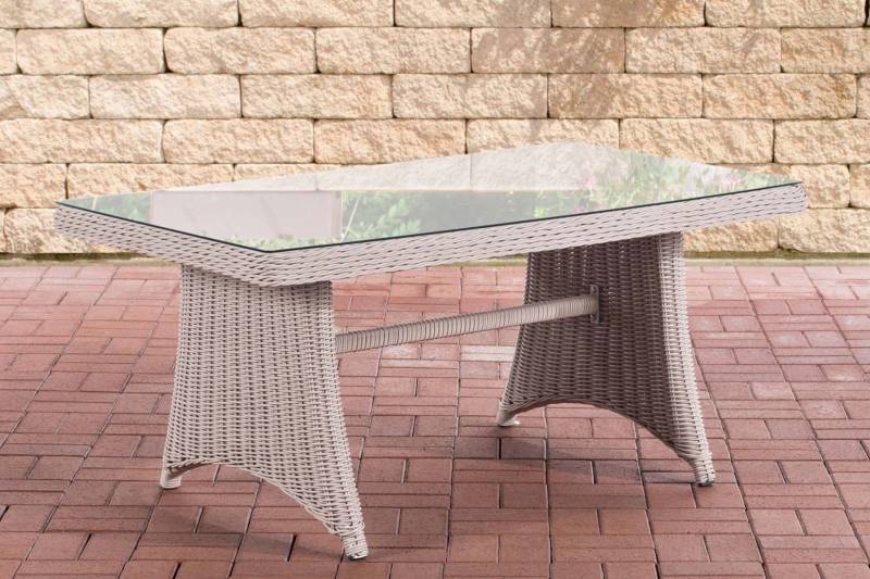 TPFGarden Gartentisch Sibell 5mm Polyrattan - perlweiß Stück von TPFGarden