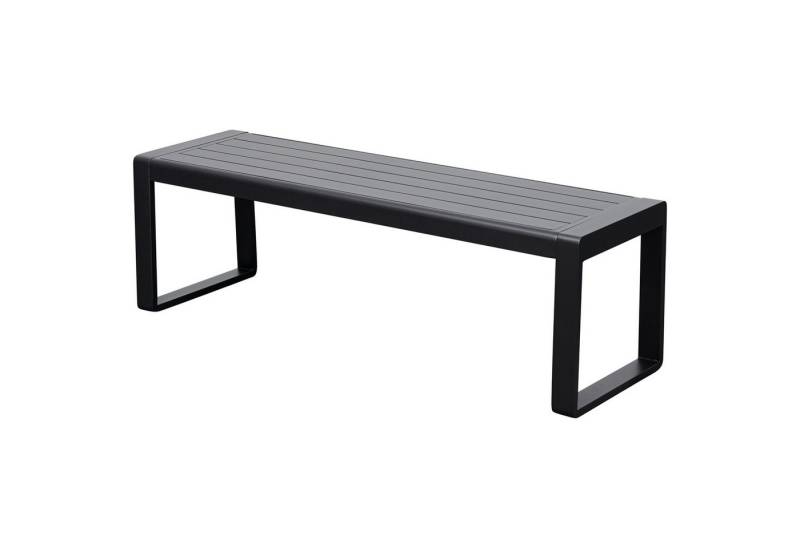 TPFGarden Hockerbank DARLINGTON (Gartenbank - pulverbeschichtetes Aluminium - silbergrau, Robuste Outdoor Bank mit Sitzfläche aus Aluminiumlatten), Hochwertig verarbeitete Sitzbank - (BxHxT): 90 x 74 x 140 - 200 cm von TPFGarden