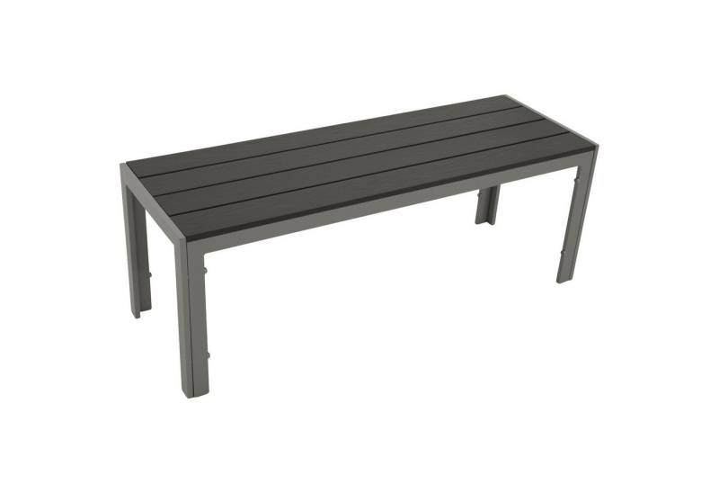 TPFGarden Hockerbank NEWPORT (Solide Gartenbank aus Aluminium silbergrau, Robuster Outdoor Hocker mit Sitzfläche aus edlem Kunstholz dunkelgrau), Hochwertig verarbeitete Sitzbank - Maße (BxHxT): 65 x 74 x 65 - 130 cm von TPFGarden