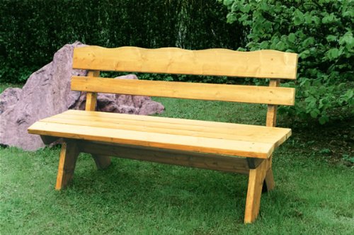 TPFGarden Holzbank DRIEBURG 150cm 3-Sitzer aus Kiefer Massiv Farbe: Hellbraun von TPFGarden