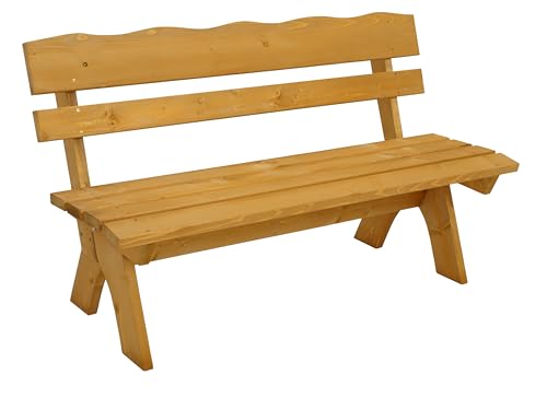 TPFGarden Gartenbank DRIEBURG 150cm 3-Sitzer aus Kiefer massiv, Farbton: Hellbraun imprägniert | Holz von höchster Qualität von TPFGarden