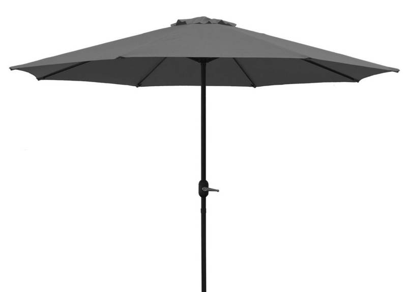 TPFGarden Marktschirm MACCLESFIELD, Sonnenschutz mit Kurbel und Knick, Gestell aus Stahl, Bezug grau, Gestell Stahl, Bezug grau. BxTxH: 300x300x240 cm von TPFGarden