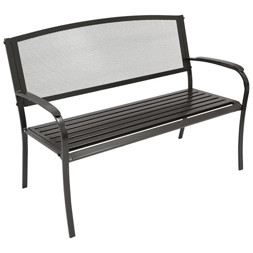 TPFGarden Outdoor Bank Glasgow Premium - Gartenbank 2-Sitzer - Stahlbank - Streckmetall anthrazitgrau von TPFGarden