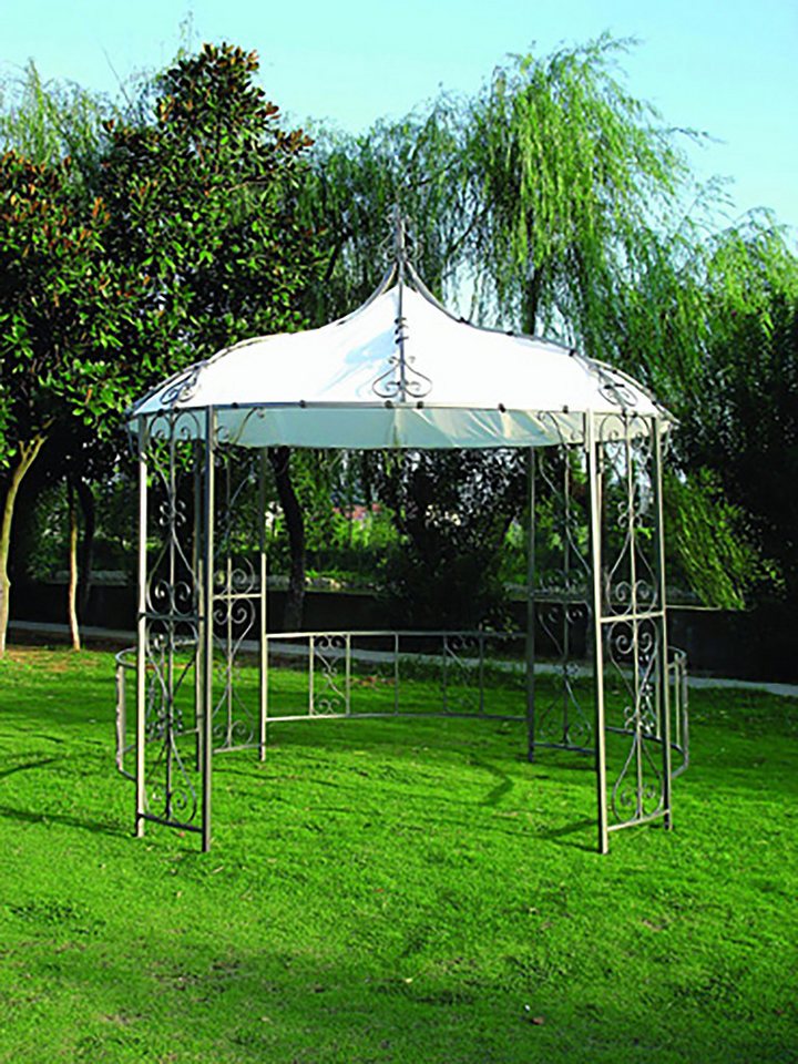 TPFGarden Pavillon-Ersatzdach SUMATRA, 300.00 x 300.00 cm (Pavillondach in runder Form, Zeltabdeckung mit Durchmesser 300 cm, Frabe: weiss), strapazierfähige PVC-Beschichtung - Outdoor geeignet von TPFGarden
