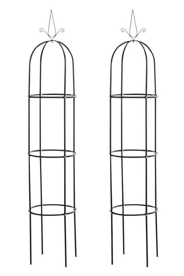 TPFGarden Rosenbogen Roman II - 2er-Set Rankhilfe, 2 St., Rankgitter - Rosensäule - Ranksäule - Blumengitter aus massivem Eisen, Rosengitter - Kletterhilfe - Pflanzengitter - Maße (HxB) 190 x 38 cm von TPFGarden