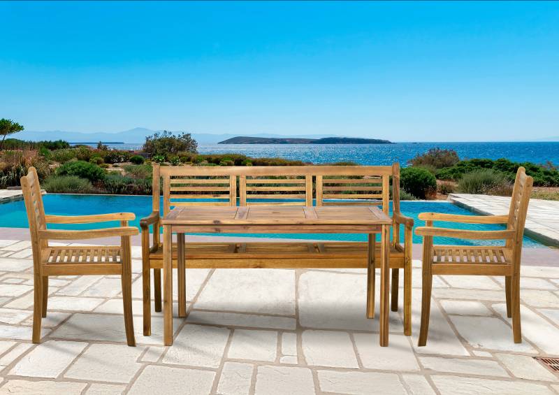 TPFGarden Sitzgruppe Akana mit 2 Stühlen, 1 Bank und 1 Tisch - 135x80 cm - Akazienholz geölt TPFGarden Sitzgruppe Akana mit 2 Stühlen, 1 Bank und 1 Tisch - 135x80 cm - Akazienholz geölt von TPFGarden