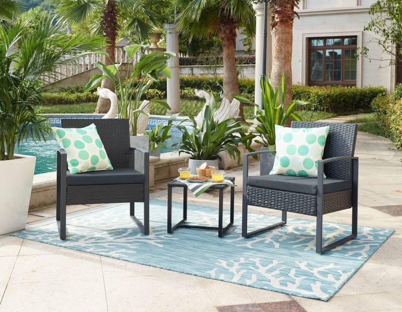 TPFGarden Sitzgruppe ARTANO, (5-tlg., 2 Stühle, 1 Tisch und 2 Sitzauflagen), Gartenlounge Set Tischgruppe aus Polyrattan, Outdoor, Lounge-Möbel von TPFGarden