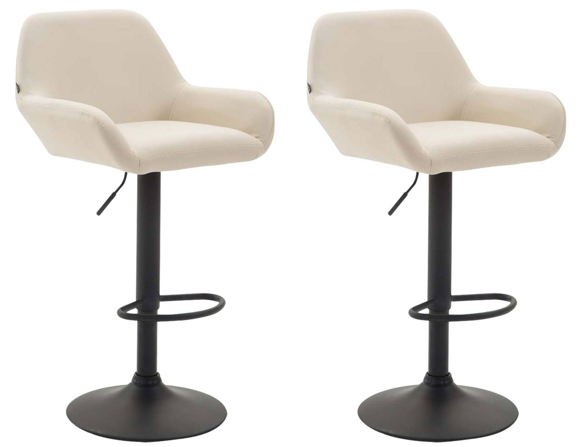 TPFLiving 2er Set Barhocker Bragnum Gestell schwarz Kunstleder - Creme TPFLiving 2er Set Barhocker Bragnum Gestell schwarz Kunstleder - Creme von TPFLiving