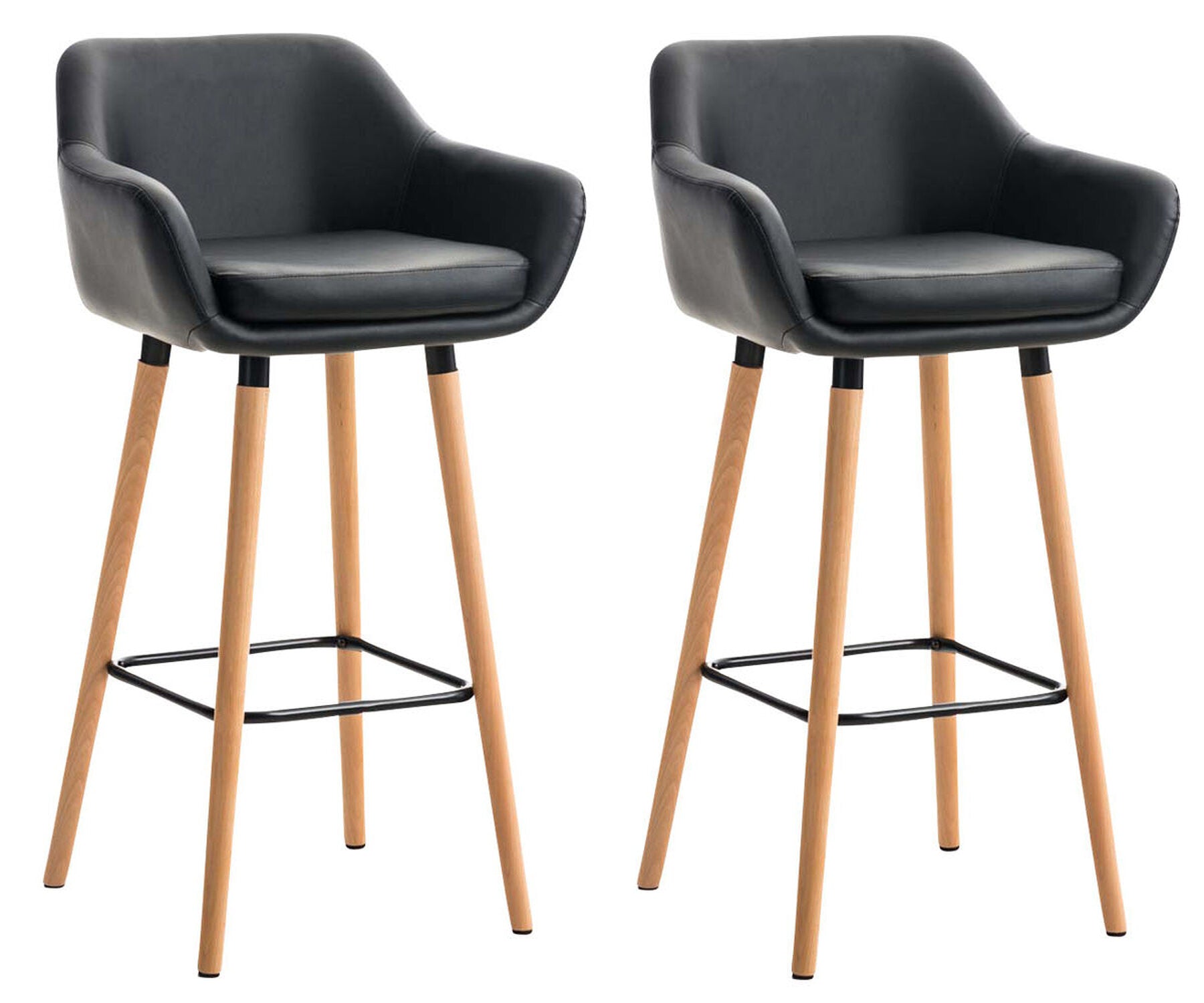 TPFLiving 2er Set Barhocker Grande Gestell Holz Kunstleder - Schwarz TPFLiving 2er Set Barhocker Grande Gestell Holz Kunstleder - Schwarz von TPFLiving