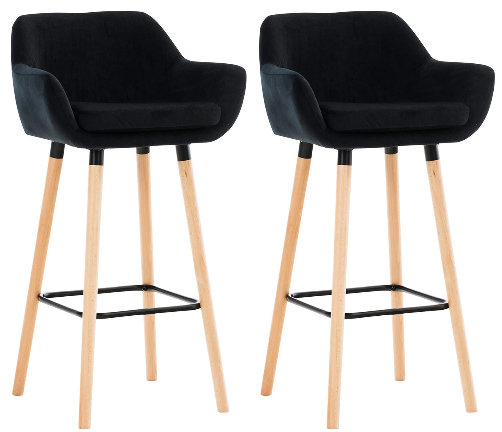 TPFLiving 2er Set Barhocker Grande Gestell Holz Samt - Schwarz TPFLiving 2er Set Barhocker Grande Gestell Holz Samt - Schwarz von TPFLiving