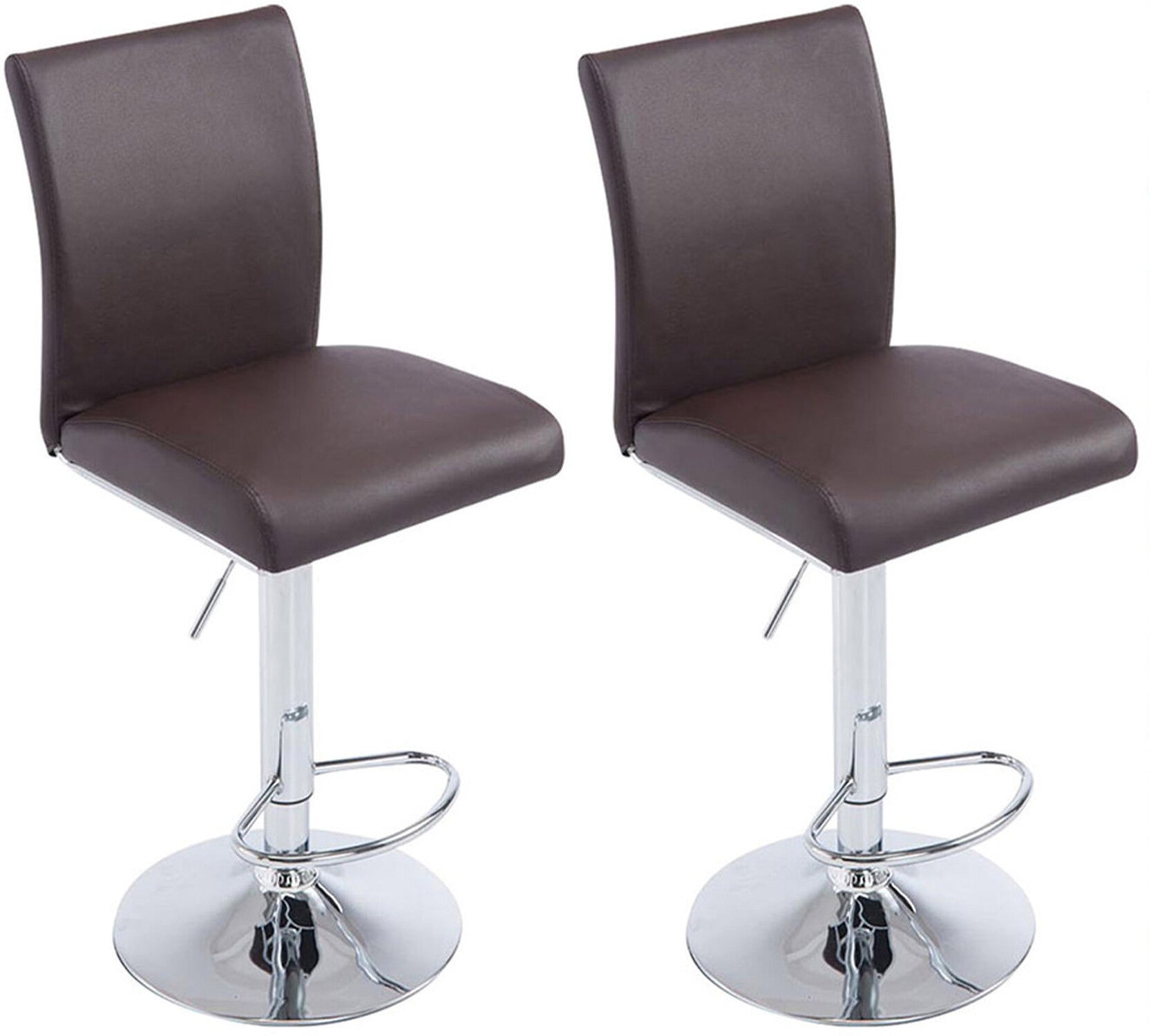 TPFLiving 2er Set Barhocker Kölle Gestell Metall in Chromoptik Kunstleder - Braun TPFLiving 2er Set Barhocker Kölle Gestell Metall in Chromoptik Kunstleder - Braun von TPFLiving